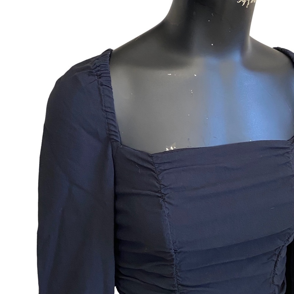 Urban Outfitters Black Cropped Peasant Top - Picture 2 of 7